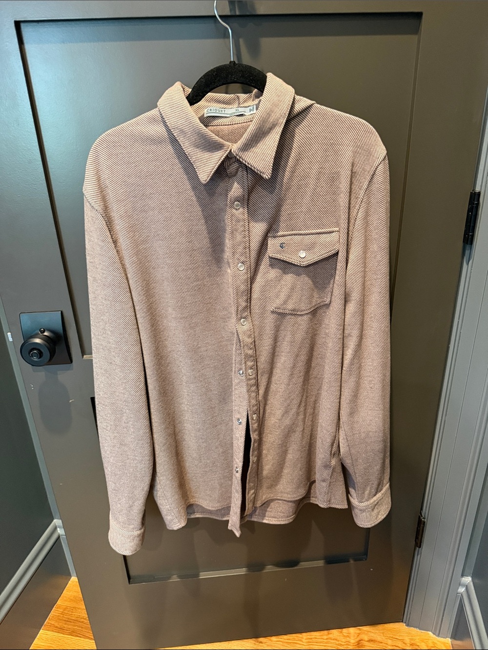 Criquet Men's Light Taupe Button-Front Shirt XL